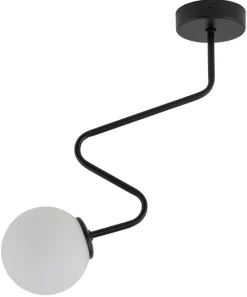 Moderne Deckenlampe Glas Metall blendarm G9 geschwungen