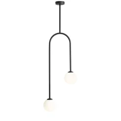 Moderne Deckenleuchte Glas Metall Schwarz E14 blendarm