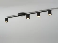 Moderne Deckenleuchte Schwarz Metall GU10 90 cm lang