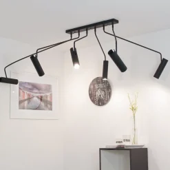 Moderne Deckenleuchte Schwarz 6-flmg