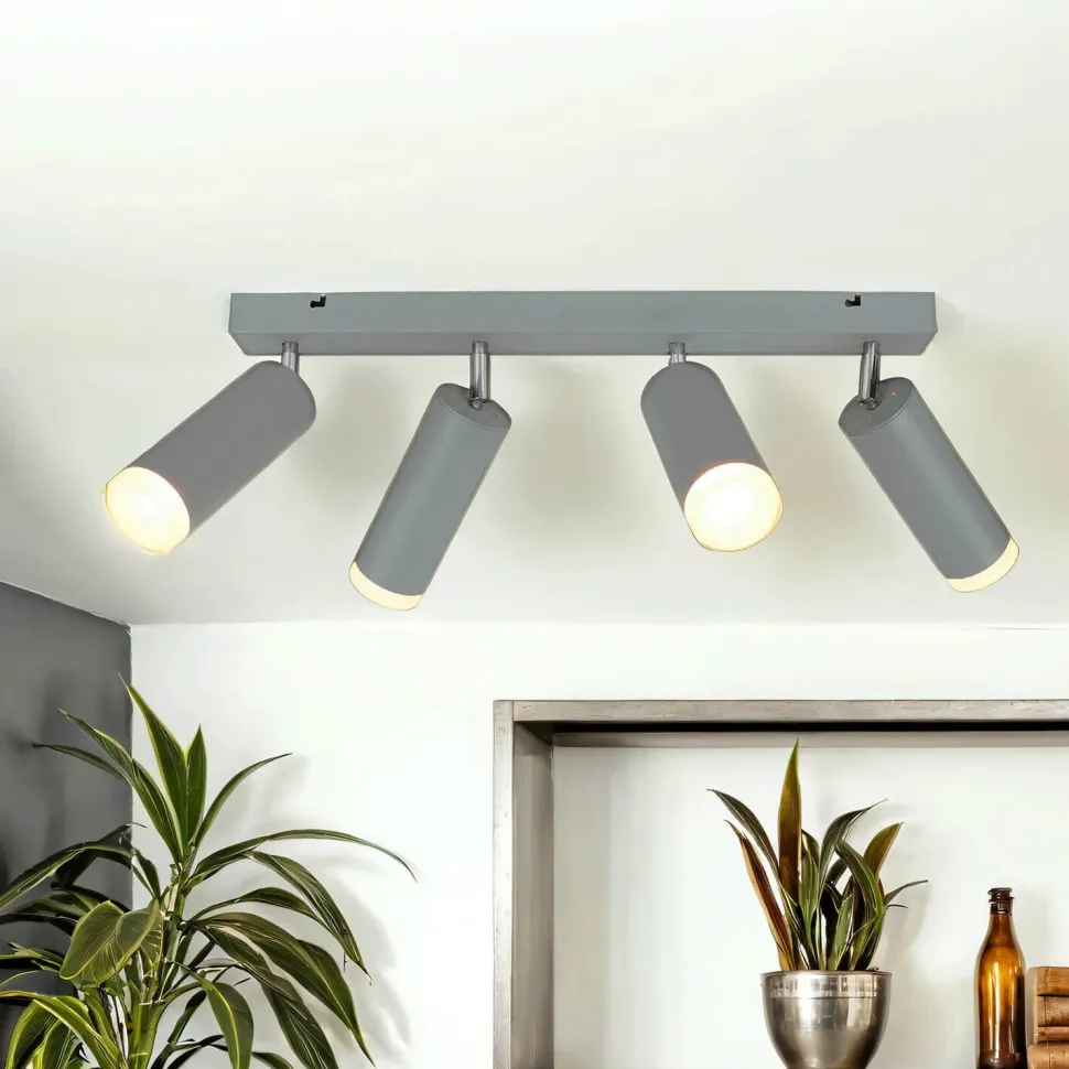 Moderne Deckenstrahler Silber lang Aluminium Lampe