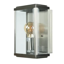 Moderne eckige Außenwandleuchte E27 Silber satiniert