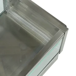 Moderne eckige Außenwandleuchte E27 Silber satiniert