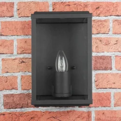 Moderne eckige Außenwandleuchte Schwarz