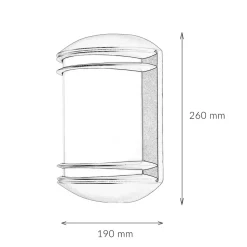 Moderne halbrunde Außen Gartenleuchte QUARTZ Anthrazit farben