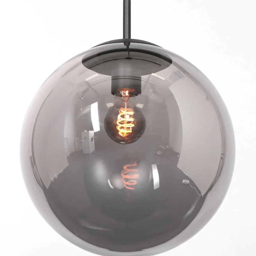 Moderne Hängelampe Glas in Rauchgrau E27 Ø20 cm rund