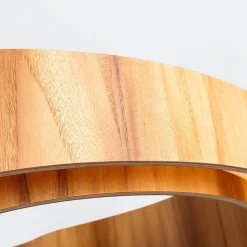 Moderne Hängelampe LED rund Ø 80 cm groß Teak Holz Furnier