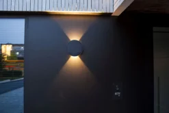 Moderne LED Solar-Außenlampe Wand IP54 Dunkelgrau 5 W