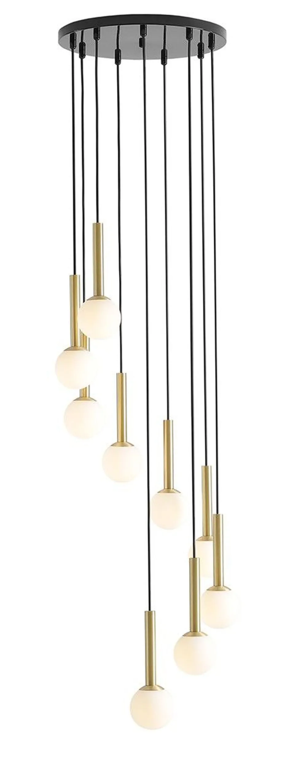 Moderne Pendelleuchte 9-flammig in Schwarz Messing G9