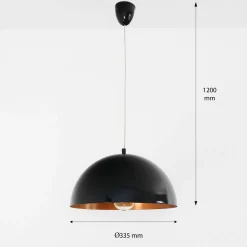 Moderne Pendelleuchte in schwarz-gold