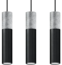 Moderne Pendelleuchte Metall Beton 3-flammig GU10