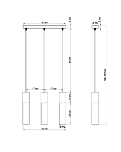 Moderne Pendelleuchte Metall Beton 3-flammig GU10