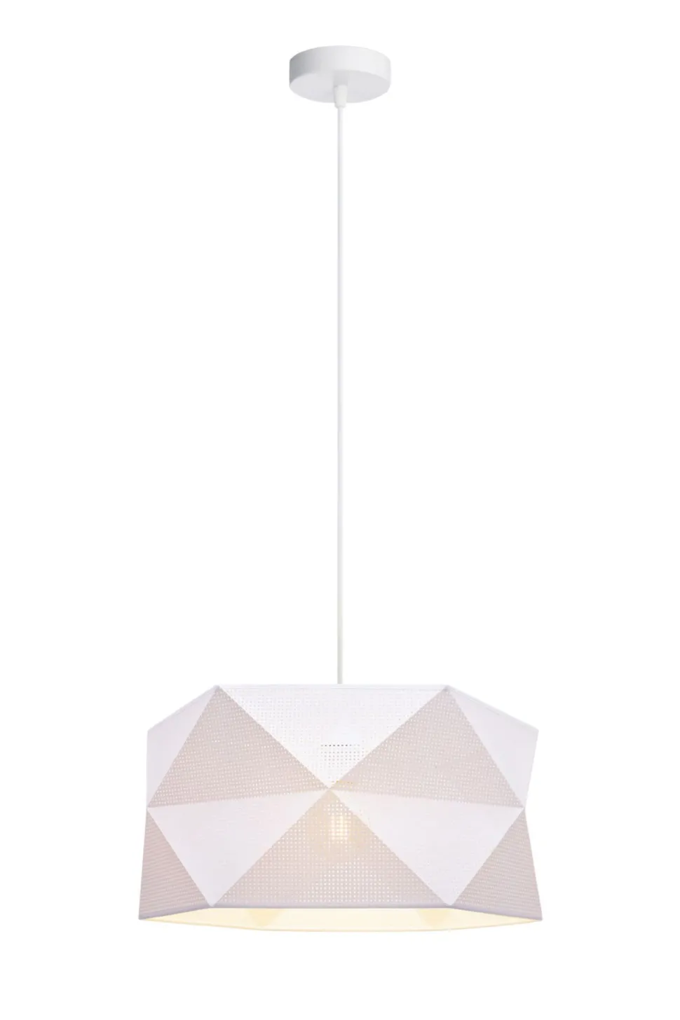 Moderne Pendelleuchte Stoff blendarm E27 L:70 Weiß Gold