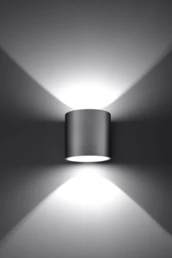 Moderne runde Wandleuchte RODA grau