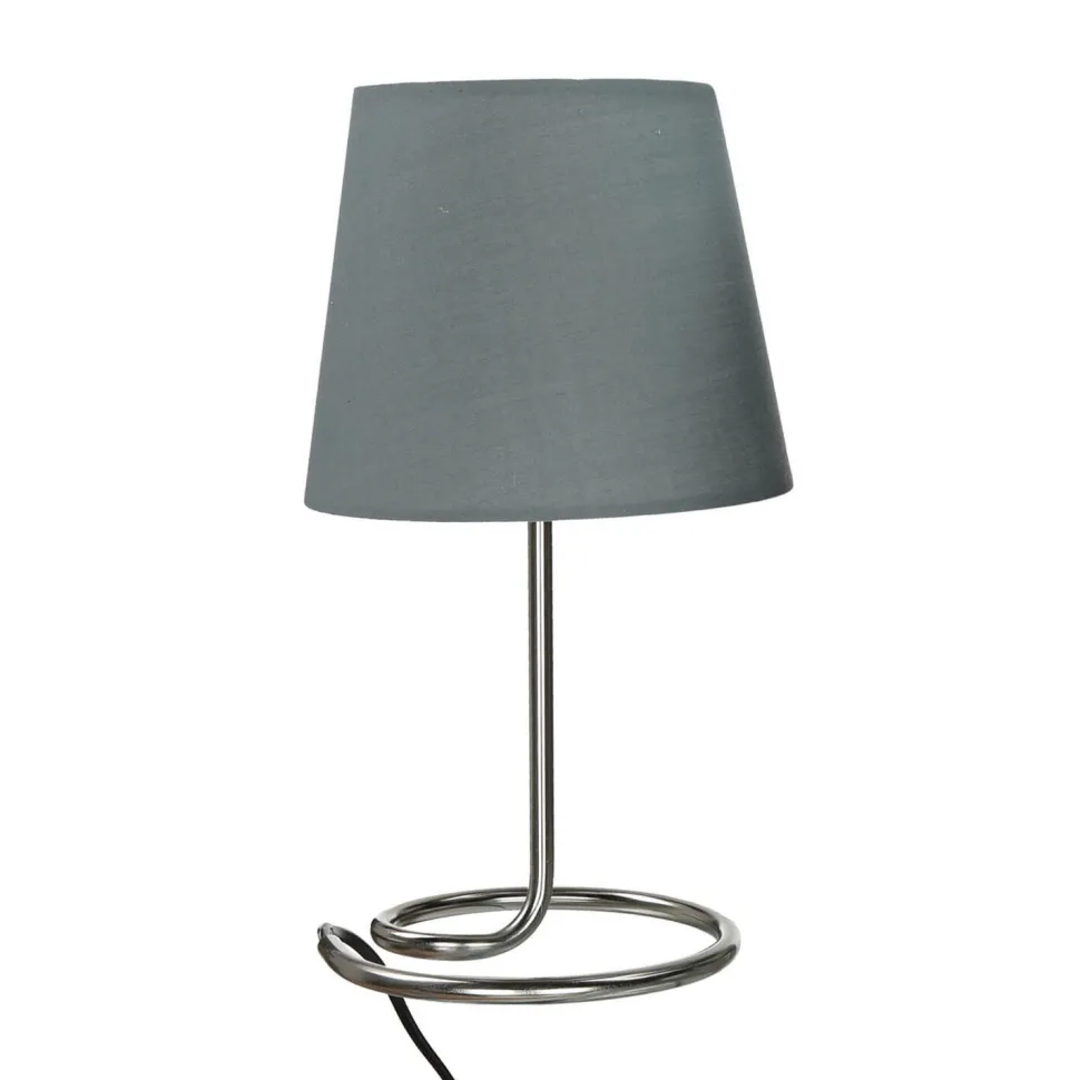 Moderne Tischlampe Stoff Grau Metall 33 cm elegant E14