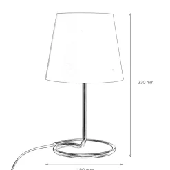 Moderne Tischlampe Stoff Grau Metall 33 cm elegant E14