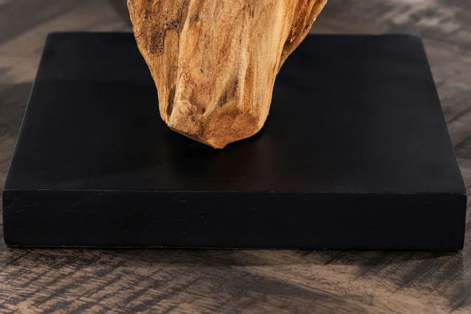 Moderne Tischleuchte blendarm Stoff Holz E27 58 cm groß