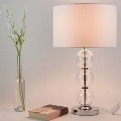 Moderne Tischleuchte Wohnzimmerlampe Chrom