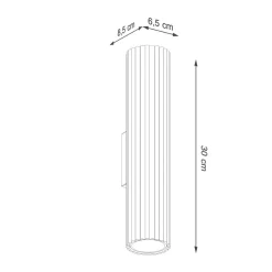 Moderne Wandlampe Up Down H: 30 cm Rot GU10 2-flammig Alu