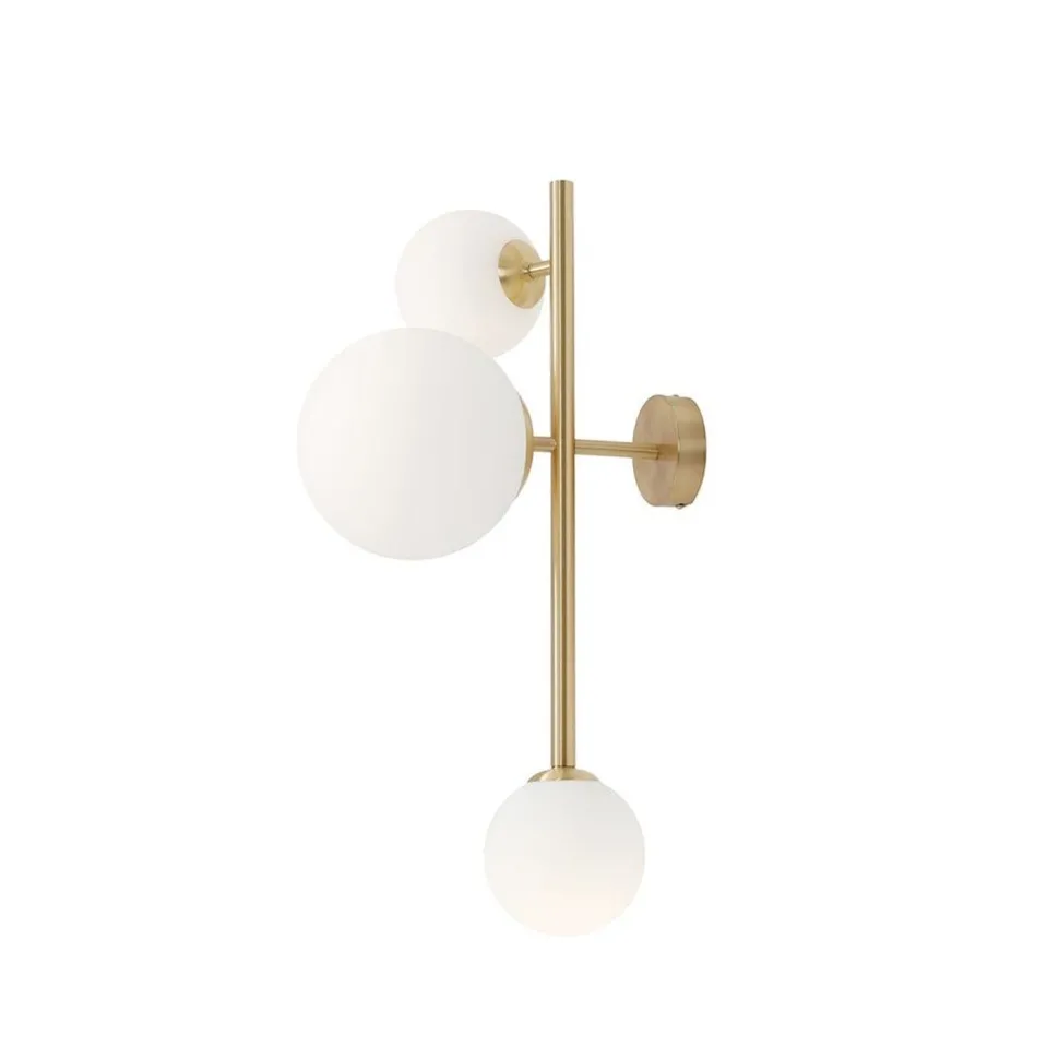 Moderne Wandleuchte Glas Metall in Messing Weiß E14 E27