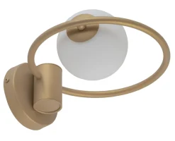 Moderne Wandleuchte Gold Glas Kugel B:25 cm G9 blendarm