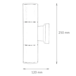 Moderne Wandleuchte Schwarz Up Down IP54 Outdoor