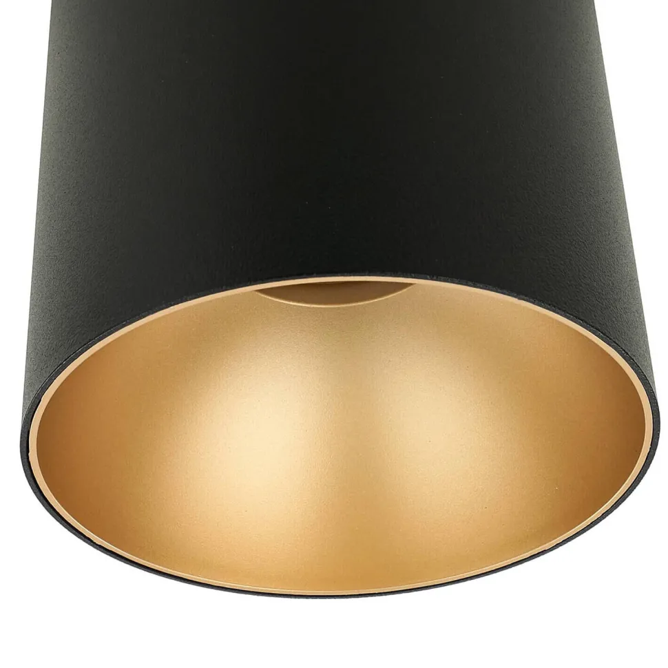 Moderner Deckenspot GU10 Metall in Schwarz Gold