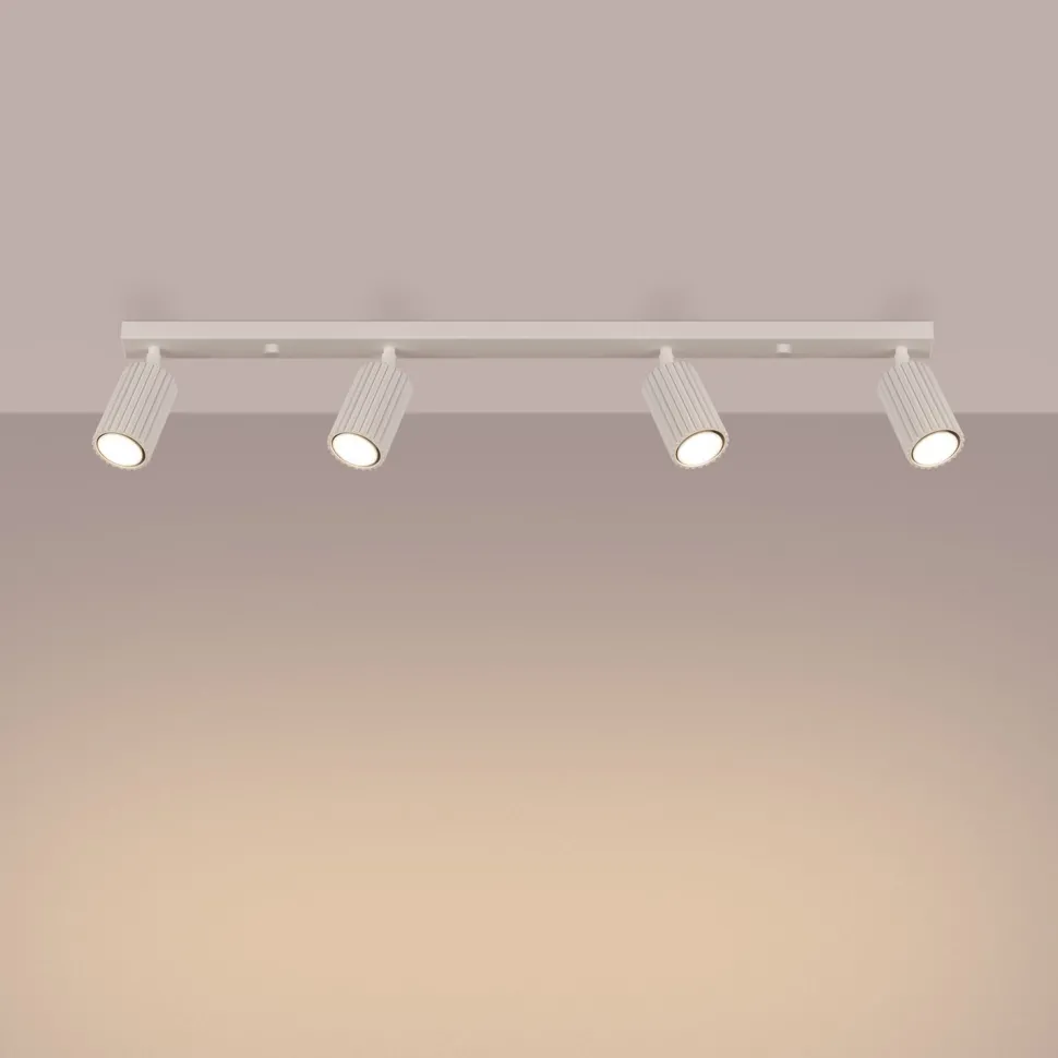 Moderner Deckenstrahler 4-flammig GU10 B: 81 cm in Creme