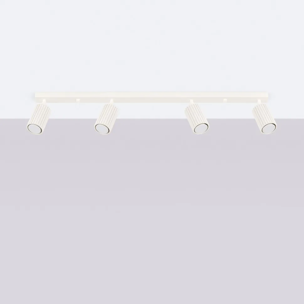 Moderner Deckenstrahler 4-flammig GU10 B: 81 cm in Creme