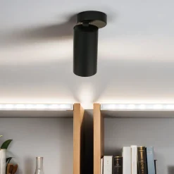 Moderner Deckenstrahler Schwarz GU10 H:13cm klein