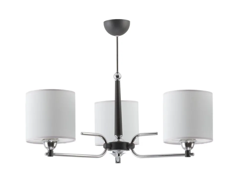 Moderner Kronleuchter Graphit Chrom 3-armig REKA