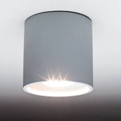 Moderner runder Aufbaustrahler RODA grau