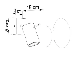 Moderner Wand Spot Grau Stahl rund flexibel GU10