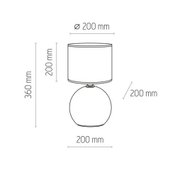 Nachttischlampe Glas Stoff Grau Graphit E27 36 cm