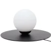Nachttischlampe Glaskugel blendarm E27 15 cm in Schwarz
