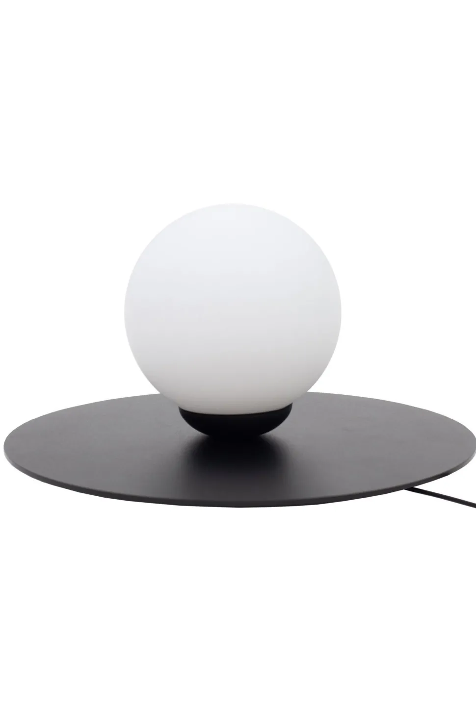 Nachttischlampe Glaskugel blendarm E27 15 cm in Schwarz