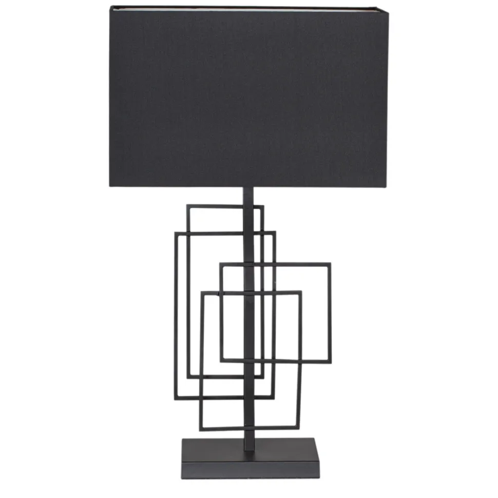 Nachttischlampe Metall Stoff 69 cm Schwarz E27 Modern