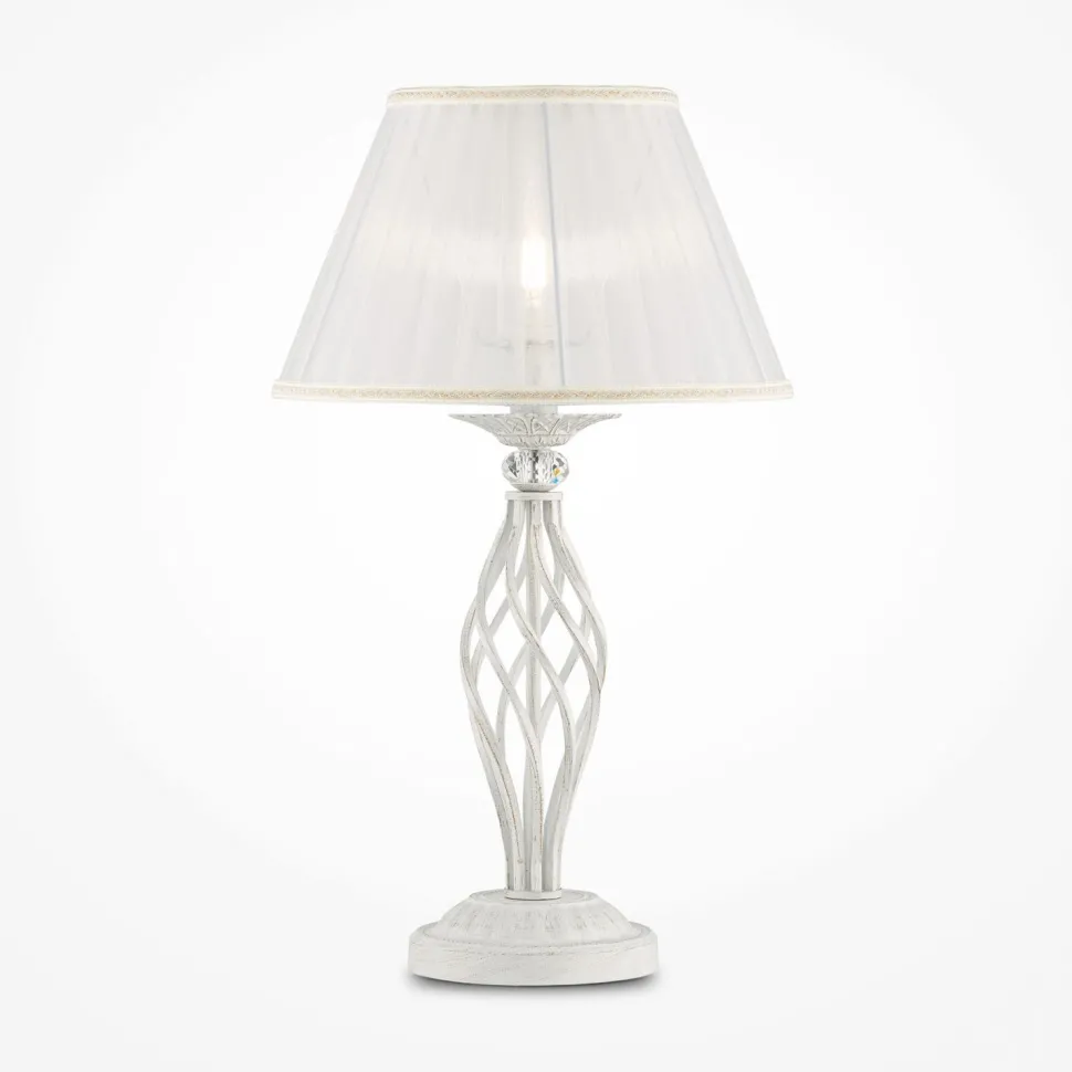 Nachttischlampe Metall Stoff E14 56 cm rund Klassisch