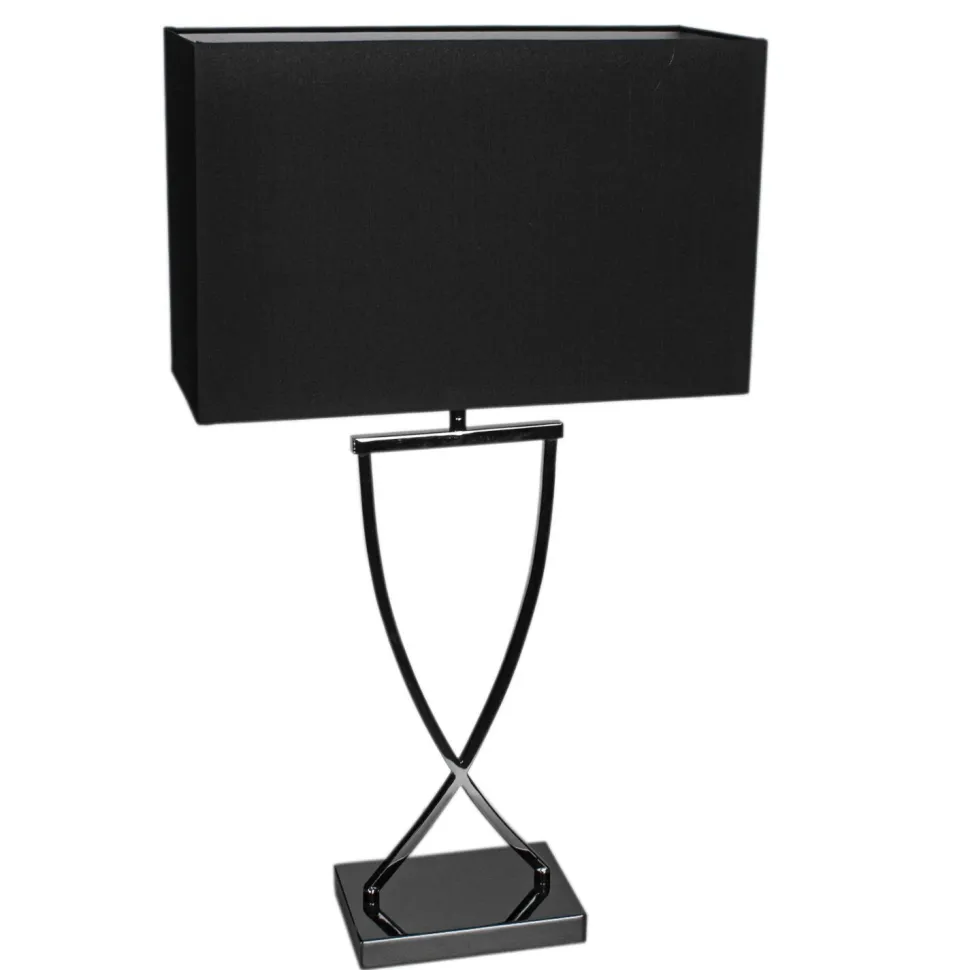 Nachttischlampe Metall Stoff E27 69 cm hoch Modern