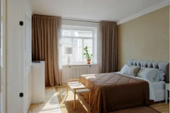 Nachttischlampe Stoff Keramik 74 cm hoch Braun Weiß E27