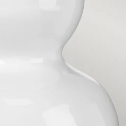 Nachttischlampe Stoff Keramik 64 cm hoch Rot Weiß