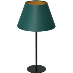 Nachttischlampe Stoff Metall 56 cm Petrol Gold konisch