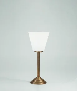 Nachttischleuchte Echt-Messing Glas E27 37 cm gemütlich