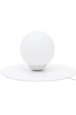Nachttischleuchte Glaskugel blendarm E27 15 cm in Weiß