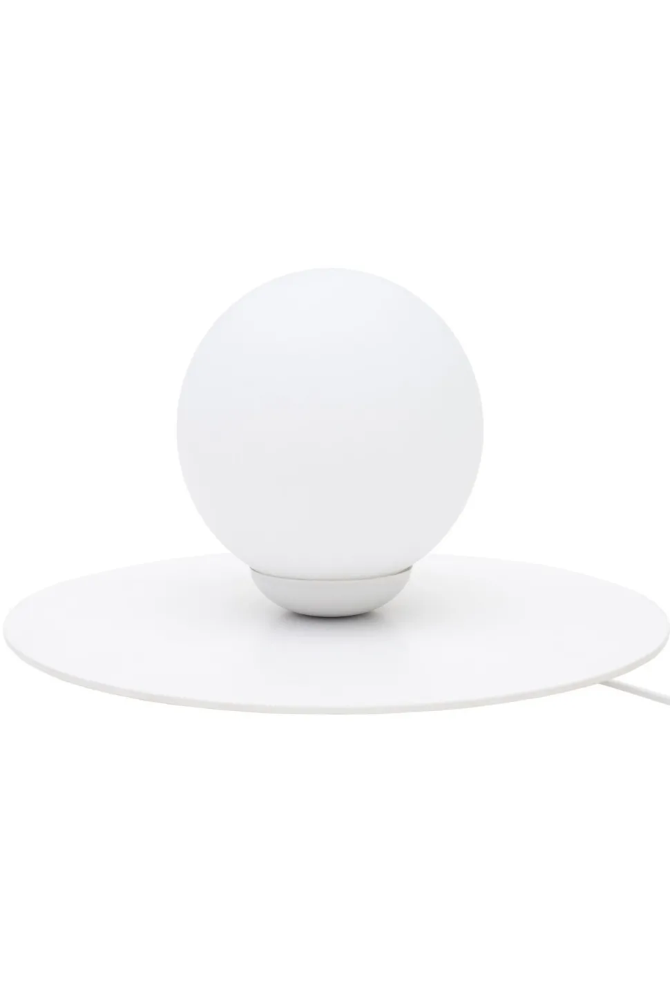 Nachttischleuchte Glaskugel blendarm E27 15 cm in Weiß