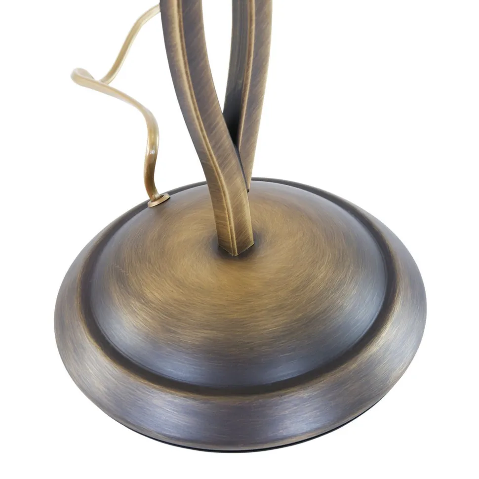 Nachttischleuchte Metall Glas in Bronze Creme E27 45 cm