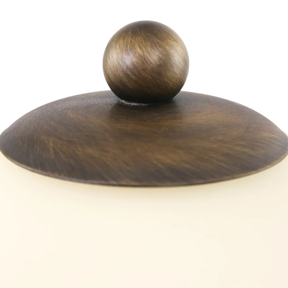 Nachttischleuchte Metall Glas in Bronze Creme E27 45 cm