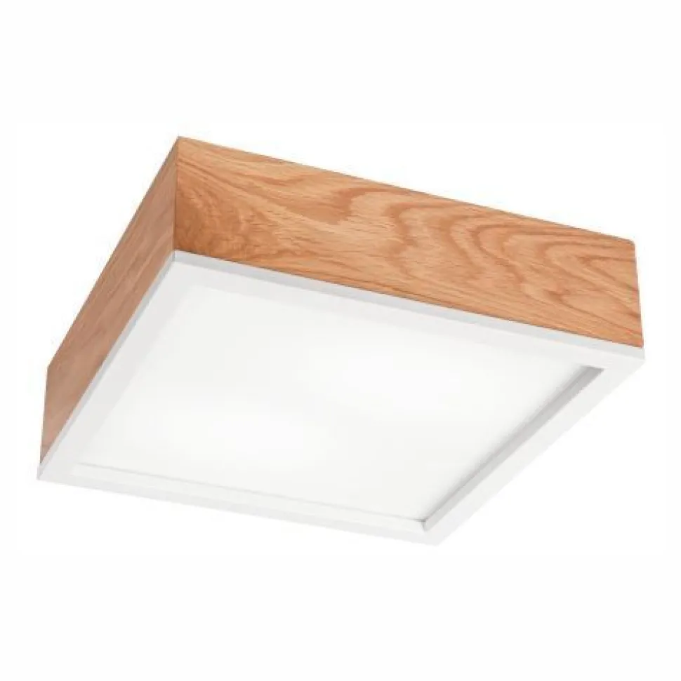 Natürliche Deckenlampe Eiche Glas L:31 cm E27 2-flmg