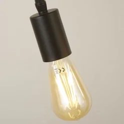 Natürliche Pendelleuchte Holz E27 4-flammig Vintage