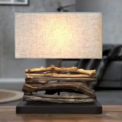 Natürliche Tischlampe Modern kunstvoll 40cm Treibholz